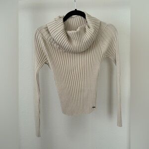 Savage X Fenty Cream Ribbed Cowl Neck Sweater
